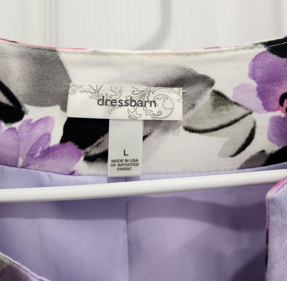 Dressbarn Floral Jacket Size Large, White,Pink & Purple - Picture 2 of 3